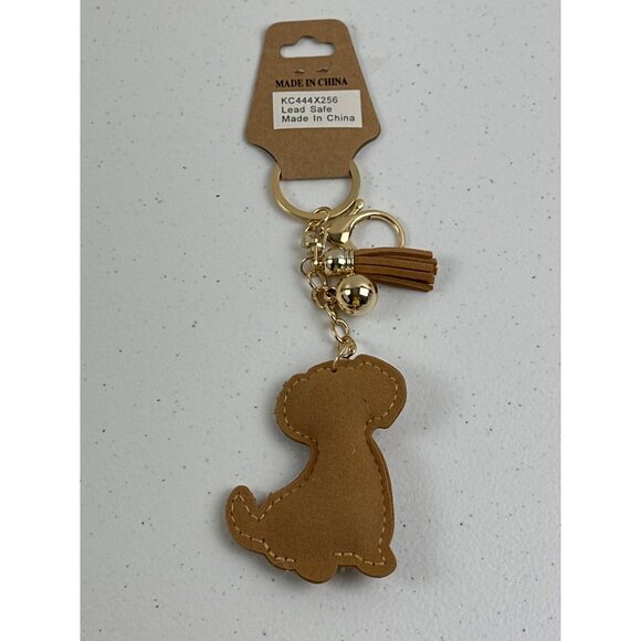 Sparkly Bling Dog Keychain With Tassel & Bells - Picture 4 of 4